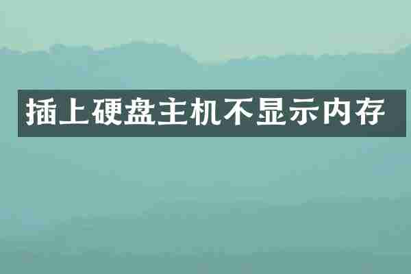 插上硬盘主机不显示内存