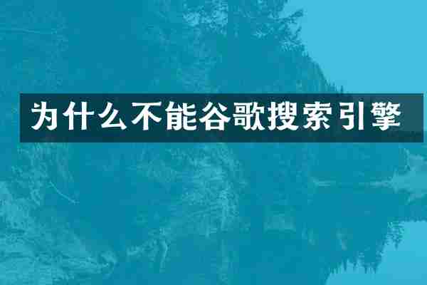 为什么不能谷歌搜索引擎