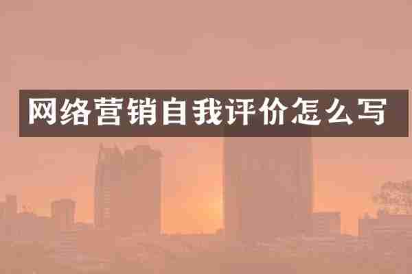 网络营销自我评价怎么写
