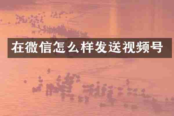 在微信怎么样发送视频号