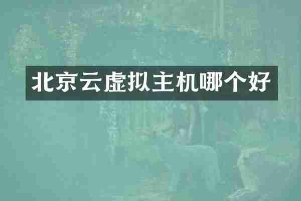 北京云虚拟主机哪个好