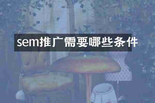 sem推广需要哪些条件