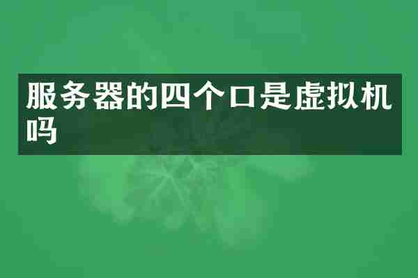 服务器的四个口是虚拟机吗