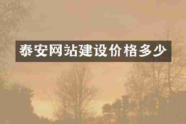 泰安网站建设价格多少