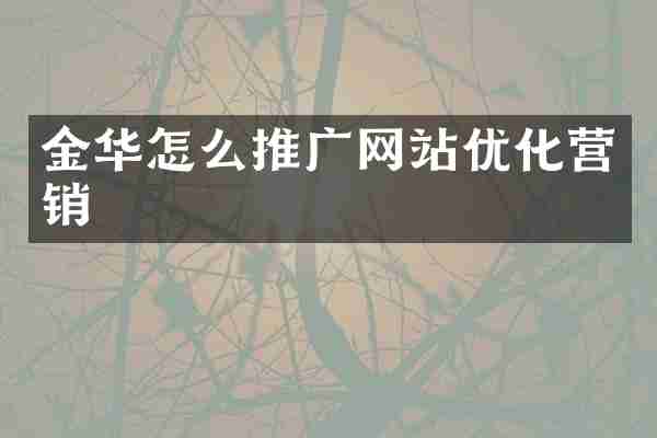 金华怎么推广网站优化营销