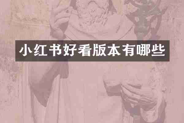 小红书好看版本有哪些