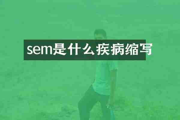 sem是什么疾病缩写