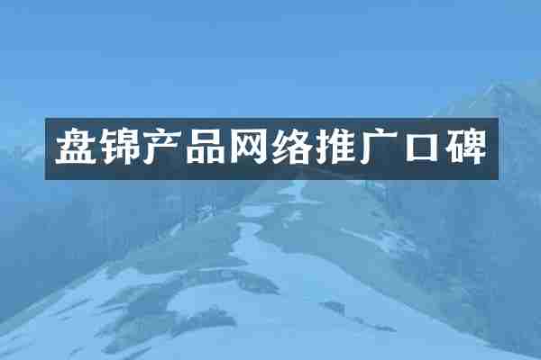 盘锦产品网络推广口碑