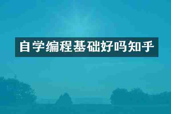 自学编程基础好吗知乎