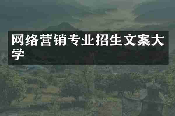 网络营销专业招生文案大学
