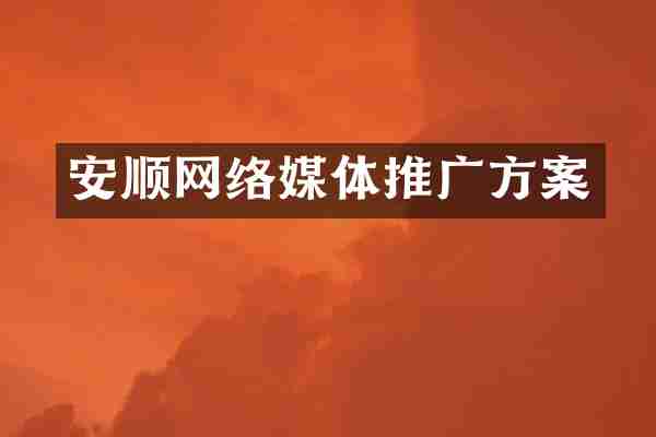 安顺网络媒体推广方案