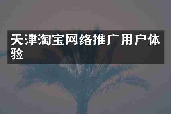 天津淘宝网络推广用户体验