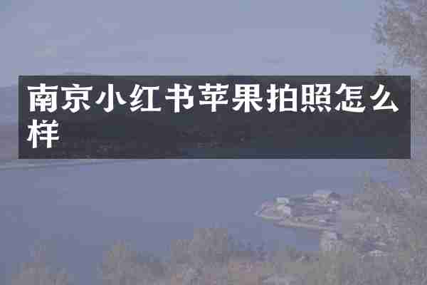南京小红书苹果拍照怎么样