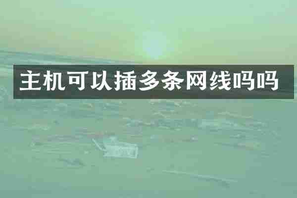 主机可以插多条网线吗吗