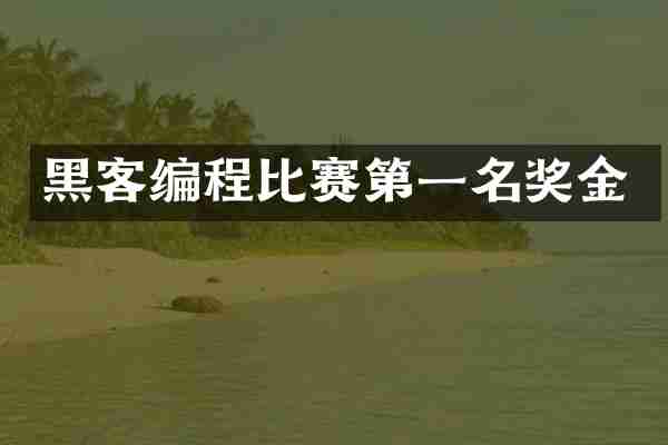 黑客编程比赛第一名奖金