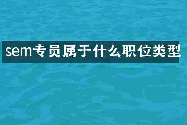 sem专员属于什么职位类型