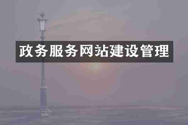 政务服务网站建设管理