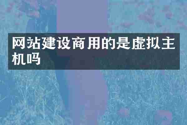 网站建设商用的是虚拟主机吗