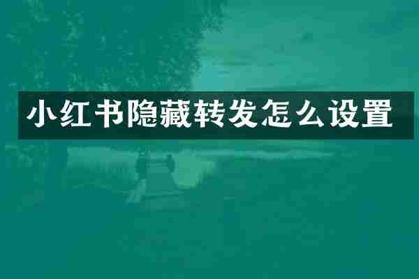 小红书隐藏转发怎么设置