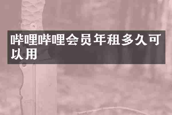 哔哩哔哩会员年租多久可以用