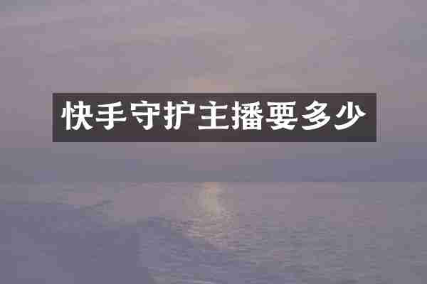 快手守护主播要多少