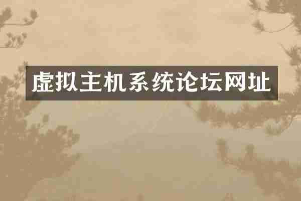 虚拟主机系统论坛网址