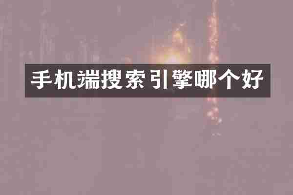 手机端搜索引擎哪个好