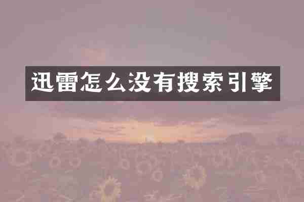 迅雷怎么没有搜索引擎