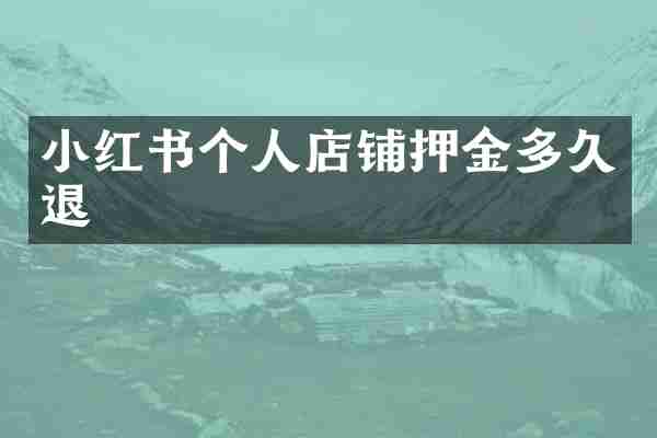 小红书个人店铺押金多久退