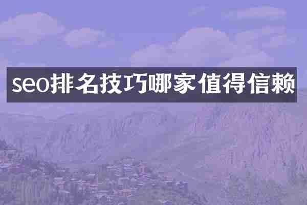 seo排名技巧哪家值得信赖