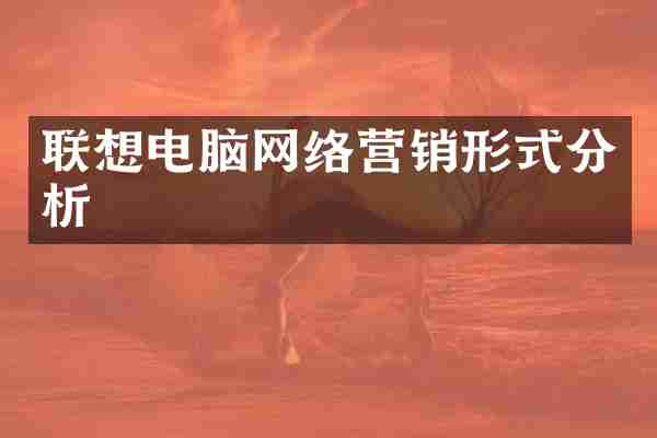 联想电脑网络营销形式分析
