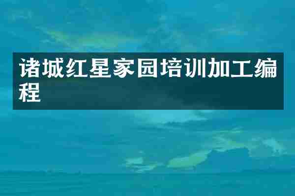 诸城红星家园培训加工编程