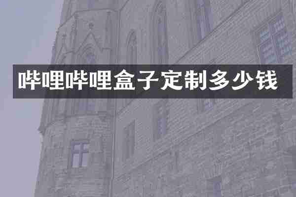 哔哩哔哩盒子定制多少钱