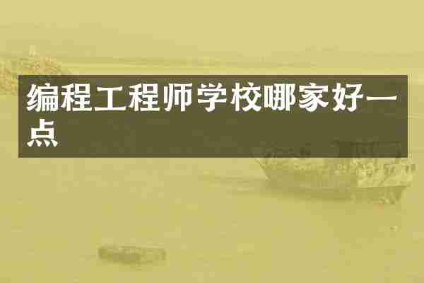 编程工程师学校哪家好一点