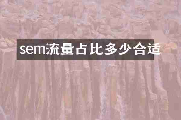 sem流量占比多少合适