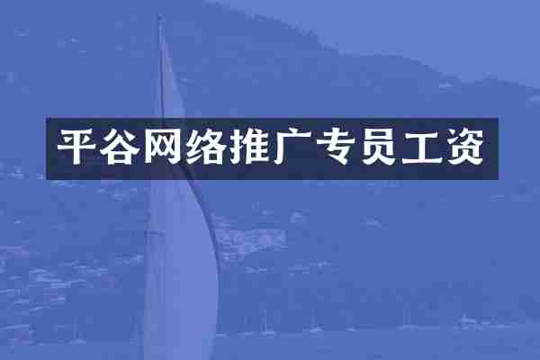 平谷网络推广专员工资