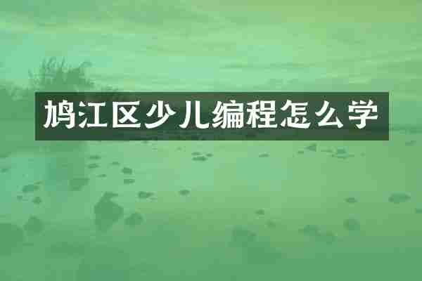 鸠江区少儿编程怎么学