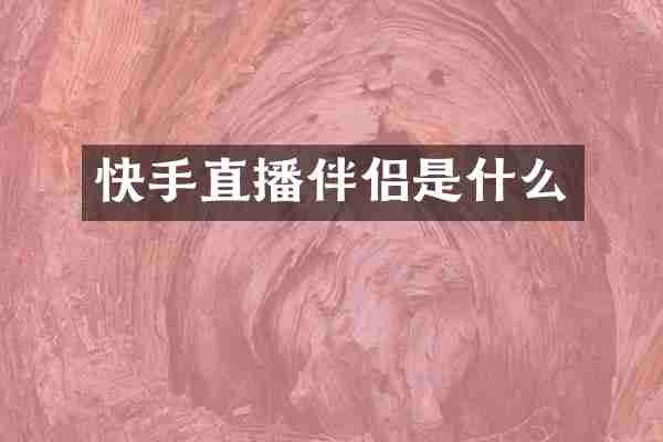 快手直播伴侣是什么