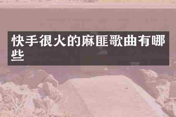 快手很火的麻匪歌曲有哪些