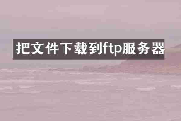 把文件下载到ftp服务器