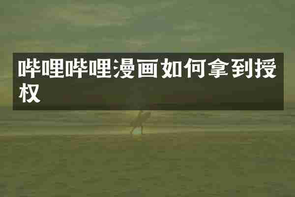 哔哩哔哩漫画如何拿到授权