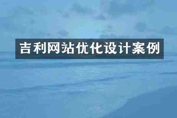 吉利网站优化设计案例