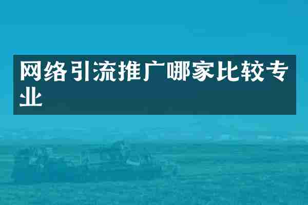 网络引流推广哪家比较专业