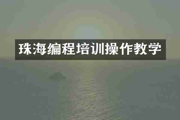 珠海编程培训操作教学