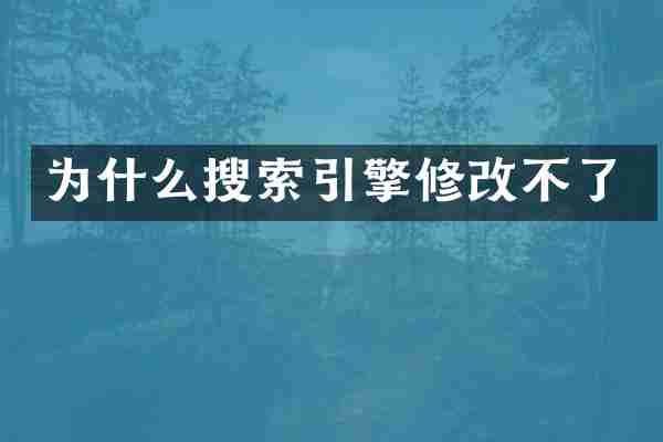 为什么搜索引擎修改不了