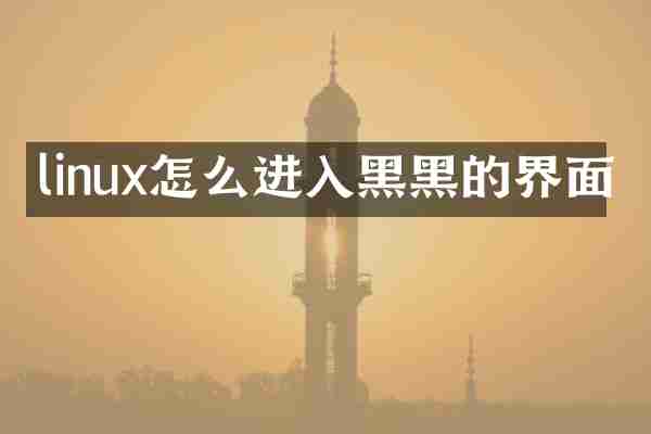 linux怎么进入黑黑的界面