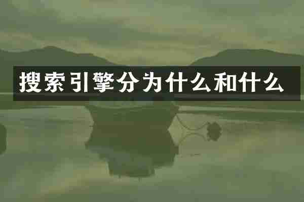 搜索引擎分为什么和什么