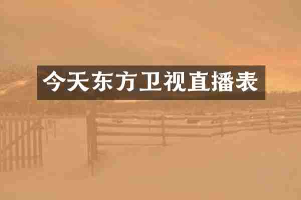 今天东方卫视直播表