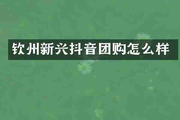 钦州新兴抖音团购怎么样