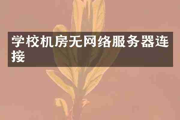 学校机房无网络服务器连接